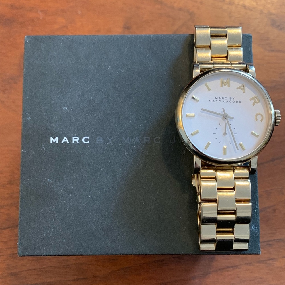 Marc Jacobs Baker Gold Tone Watch - Picture 2 of 5